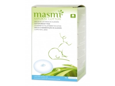 Prsné vložky pre dojčiace ženy z prírodnej bavlny MASMI 30ks