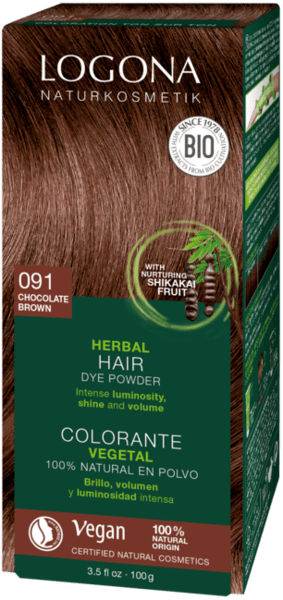 LOGONA Prášková farba na vlasy chocolate brown 100g