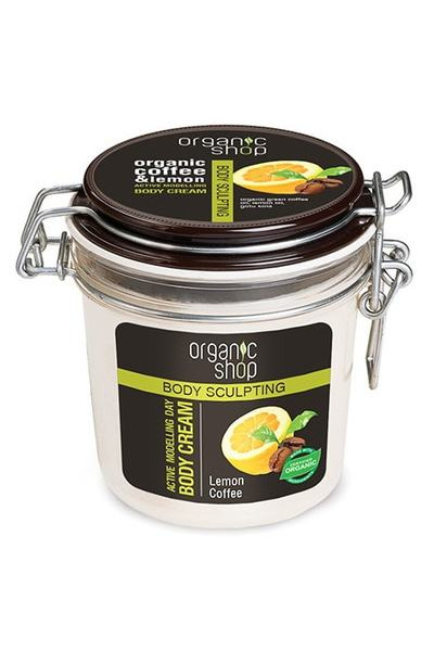 Organic Shop Aktvne tvarujci denn telov krm Lemon Coffee 350ml
