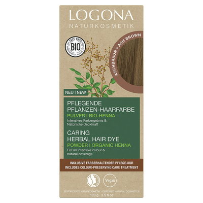 Logona Prkov farba na vlasy ASH BROWN 100g