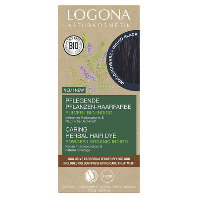 Logona Prkov farba na vlasy Indigo Black 100g